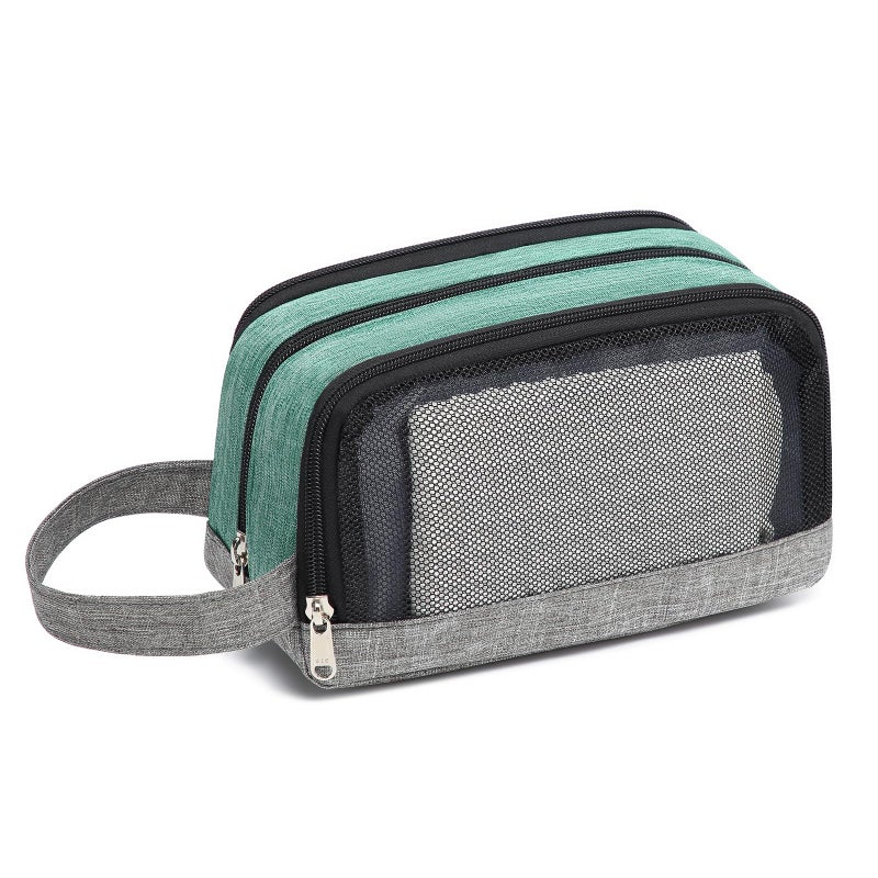 Yeiotsy Dopp Kit for Men - Color Clash Travel Toiletry Organizer with Mesh Pockets, Durable Shaving bag for Gym & Camping (Green) - Image 3